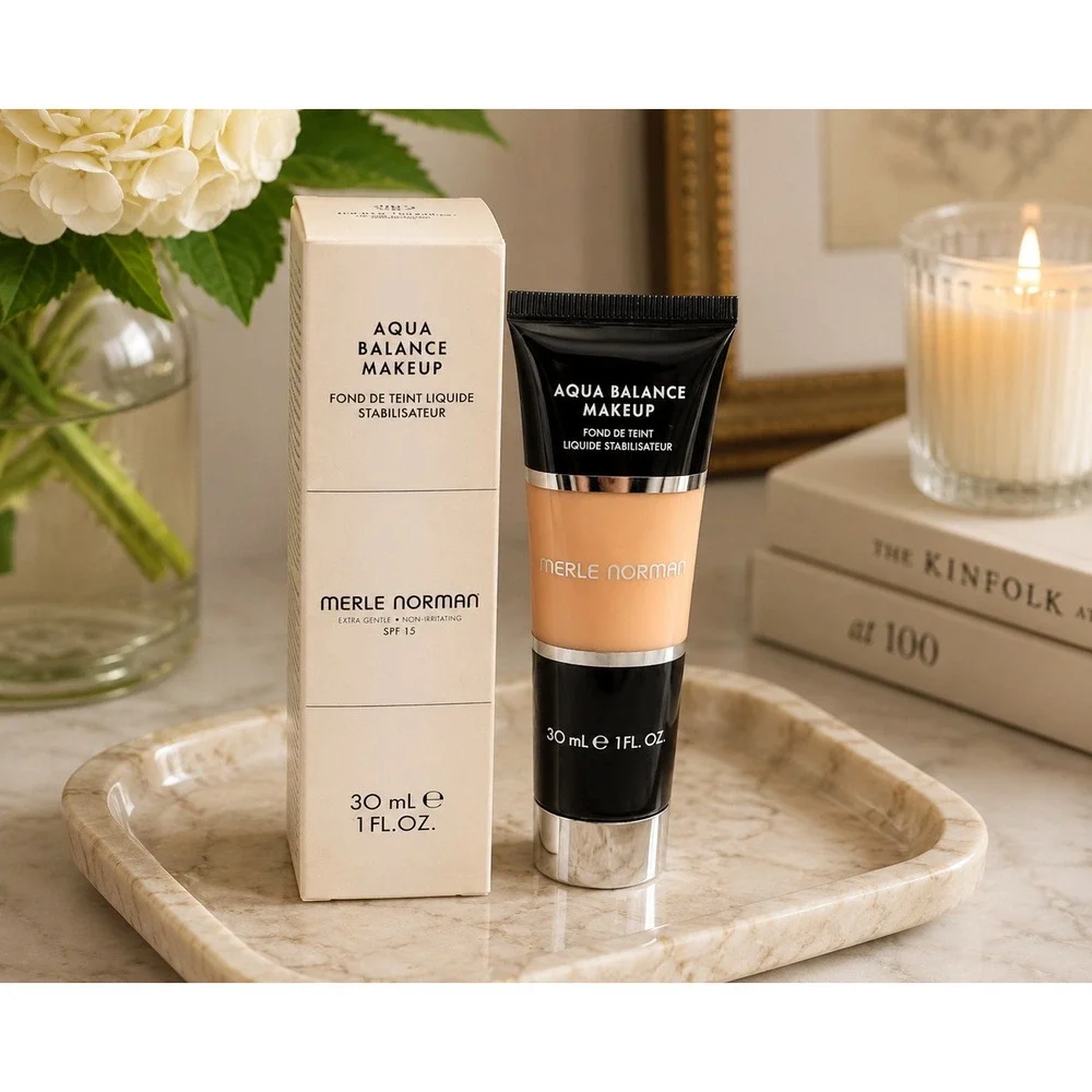 Merle Norman Aqua Balance Makeup Liquid Foundation L18 1oz New In Box Semi-Matte